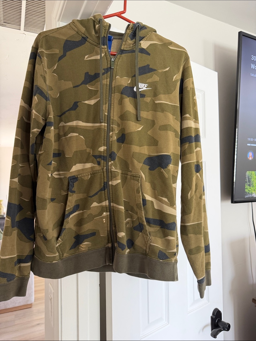 Nike Olive Green Camo Full-Zip Hoodie
